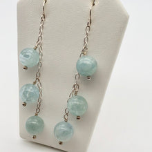 Load image into Gallery viewer, Natural Untreated Blue/Green Aquamarine & Silver Earrings 305213A - PremiumBead Alternate Image 4