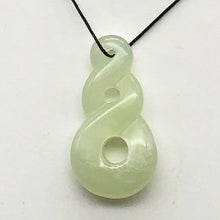 Load image into Gallery viewer, Carved Translucent Serpentine Infinity Pendant with Simple Black Cord 10821H - PremiumBead Primary Image 1