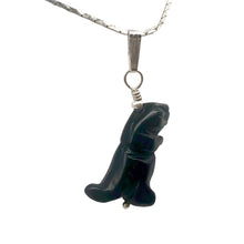 Load image into Gallery viewer, Black Obsidian T- Rex Pendant Necklace|Semi Precious Jewelry| Silver Pendant |