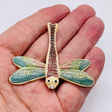 Load image into Gallery viewer, Flutter Hand Carved Dragonfly Centerpiece Etched Bead | 2 3/8" Long |
