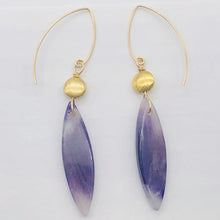 Load image into Gallery viewer, Sodalite 14K Gold Filled Teardrop Earrings| 2 3/4" Long | Purple/White| 1 Pair |