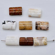 Load image into Gallery viewer, 8 Patterned Conglomerate Jasper Rectangle Beads 009324