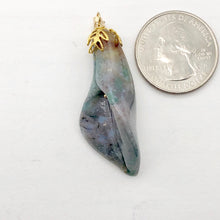 Load image into Gallery viewer, Fancy Jasper Calla Lily 14K Gold Filled Flower Pendant | 2" Long | Green Pink |