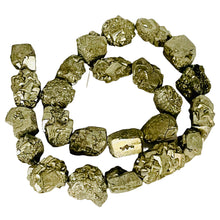 Load image into Gallery viewer, Pyrite Crystals Strand | 20x17x15 to 15x13x10mm | Silver Gold | 27 Beads |