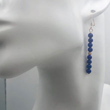 Load image into Gallery viewer, Natural AAA Lapis with 14K Rose Gold Filled Earrings | 2"Long | Blue |