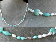 Load image into Gallery viewer, Cream Pearl and Amazonite Necklace Celebrating ~The Moon Goddess~ 6141 - PremiumBead Primary Image 1
