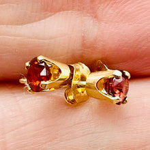 Load image into Gallery viewer, Garnet 14K Gold Faceted Round Post Earrings | 4mm | Red | 1 Pair |