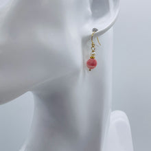 Load image into Gallery viewer, Rhodochrosite and Pearl Drop 14K Gold Filled Earrings | 1 1/2&quot; Long |
