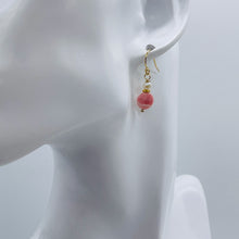Load image into Gallery viewer, Rhodochrosite and Pearl Drop 14K Gold Filled Earrings | 1 1/2" Long |