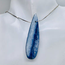 Load image into Gallery viewer, Kyanite 15.3g Teardrop Briolette Pendant Bead | 69x18x5mm | Blue Silver | 1 Bead