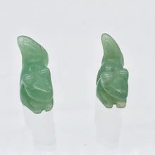 Load image into Gallery viewer, Nuts 2 Hand Carved Animal Aventurine Squirrel Beads | 21.5x15.5x9mm | Green - PremiumBead Alternate Image 6