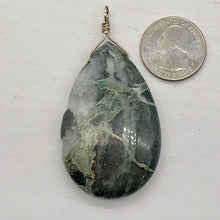 Load image into Gallery viewer, Tsunami Stone Briolette Sterling Silver Pendant| 2 3/4" Long | Green | 1 Pendant