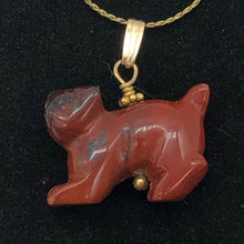 Load image into Gallery viewer, Brecciated Jasper Red Panda Bear 14K Gold Filled Pendant | 1" Long | Red | 1 |