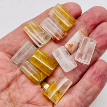 Load image into Gallery viewer, Natural Quartz Orange' 20x12mm Rectangle Bead Half Strand | 10 Beads |