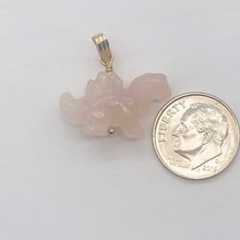 Load image into Gallery viewer, Rose Quartz Stegosaurus Dinosaur Pendant Necklace|Semi Precious Stone Jewelry