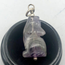 Load image into Gallery viewer, New Moon Amethyst Gray Wolf Solid Sterling Silver Pendant | 1.44" (Long) - PremiumBead Alternate Image 4