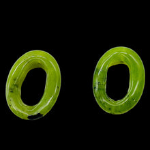 Load image into Gallery viewer, 2 Picture Frame Nephrite Jade 18x13mm Oval Beads 009387