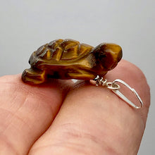 Load image into Gallery viewer, Adorable Tigereye Carved Turtle Sterling Silver Pendant | 1.25" (Long) |