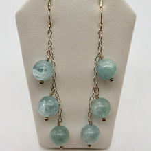 Load image into Gallery viewer, Natural Untreated Blue/Green Aquamarine & Silver Earrings 305213A - PremiumBead Alternate Image 5