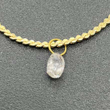 Load image into Gallery viewer, Natural White Conflict Free Diamond Briolette 18K Pendant | 3.5x2mm, Loop: 4mm |