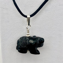 Load image into Gallery viewer, Adorable! Carved Onyx Panda Bear Silver Pendant | 19x14x10mm (Panda) 4mm (Bail Opening) | Black - PremiumBead Primary Image 1