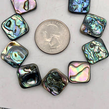 Load image into Gallery viewer, Blue Sheen Abalone 15mm Square Pendant Bead Strand - PremiumBead Alternate Image 6