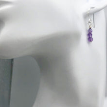 Load image into Gallery viewer, AAA Natural Faceted Amethyst Round 4mm beads Earrings | 1" Long | Purple |