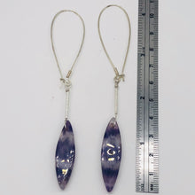 Load image into Gallery viewer, Sodalite Sterling Silver Teardrop Earrings| 4 1/4" Long | Purple/White| 1 Pair |