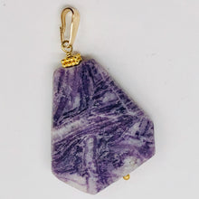 Load image into Gallery viewer, Purple Flower Sodalite 14K Gold Filled Pendant | Purple/White | 2" Long |