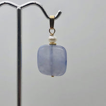 Load image into Gallery viewer, Blue Chalcedony 14K Gold Filled Drop Pendant | 1 1/4" Long |