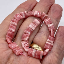 Load image into Gallery viewer, Natural Rhodochrosite 8mm Square Coin Bead Strand