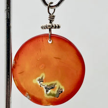 Load image into Gallery viewer, Limbcast Moss Agate Sterling Silver Pendant | 28x2mm| Orange/Green | 1 5/8" Long