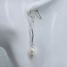 Load image into Gallery viewer, Stunning Faceted White Pearls Sterling Silver Earrings | 2" Long |
