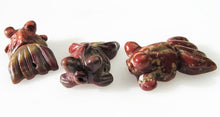 Load image into Gallery viewer, Wondrous 2 Carved Brecciated Jasper Gold Fish Beads | 23x11x5mm | Red - PremiumBead Primary Image 1