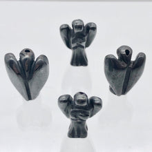Load image into Gallery viewer, Loving Hand Carved Hematite Guardian Angel Figurine | 21x14x8mm | Silver Black - PremiumBead Alternate Image 7