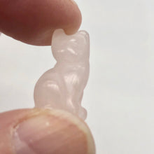 Load image into Gallery viewer, Adorable! Rose Quartz Sitting Carved Cat Figurine | 21x14x10mm | Pink - PremiumBead Primary Image 1