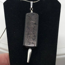 Load image into Gallery viewer, Hypersthene, Flat Rounded Rectangle Dangle Pendant| 2 1/2 ' Long | Black/Silver|