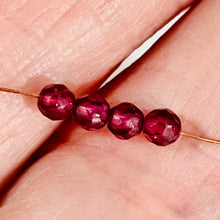 Load image into Gallery viewer, 4 Gorgeous Rhodolite Garnet Excellent 3mm Faceted Beads 06542
