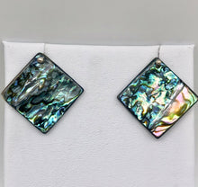 Load image into Gallery viewer, Four Blue Sheen Abalone 18mm Square Pendant Beads - PremiumBead Alternate Image 7