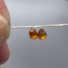 Load image into Gallery viewer, Fiery Orange Sapphire 18K Briolette Bead Pendant Pair | 5x4mm | 1.65tcs | 2 |