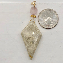 Load image into Gallery viewer, Fossilized Coral, Kunzite Kite 14K Gold Filled Pendant| 2 3/4" | White, Black |