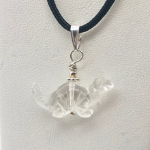 Load image into Gallery viewer, Diplodocus Dinosaur Quartz Sterling Silver Pendant 509259QZS | 25x11.5x7.5mm (Diplodocus), 5.5mm (Bail Opening), 7/8" (Long) | Clear - PremiumBead Alternate Image 3