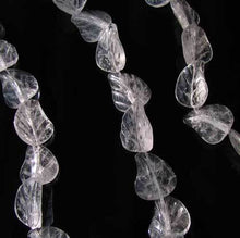 Load image into Gallery viewer, 2 Carved Clear Quartz 19x17x6mm Leaf Beads 10168 - PremiumBead Primary Image 1