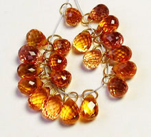 Load image into Gallery viewer, Natural .56cts Padparadcha Sapphire 18K Briolette Bead Pendant | 4x3mm | 1 |