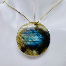 Load image into Gallery viewer, Aurora Borealis Labradorite Pendant Bead | Blue Green | 45mm | 1 Bead |