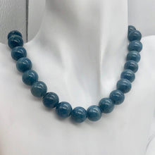 Load image into Gallery viewer, Rare Vivid Blue Cat's Eye Apatite Round Gemstone Half Strand | 12mm | 16 Beads |