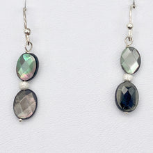 Load image into Gallery viewer, Faceted Tahitian Mop Shell & Silver Ball Earrings | 1 1/2 Inch Drop |