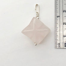 Load image into Gallery viewer, Kabbalah Carved Rose Quartz Merkaba Star w/Sterling Silver Pendant 509288RQS