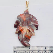 Load image into Gallery viewer, Carved Brecciated Jasper Leaf & 14Kgf Pendant | 2 3/4" long | Red | Leaf |