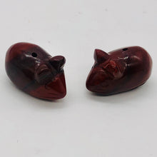 Load image into Gallery viewer, Cute Brecciated Jasper Carved Mouse Beads | 19x11x11 mm | Red